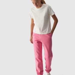 4F Spodnie dresowe joggery damskie - różowe