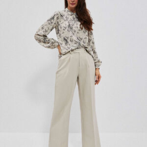 Spodnie z szerokimi nogawkami piaskowe