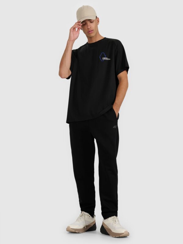 4F T-shirt oversize z nadrukiem męski - czarny