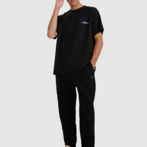 4F T-shirt oversize z nadrukiem męski - czarny