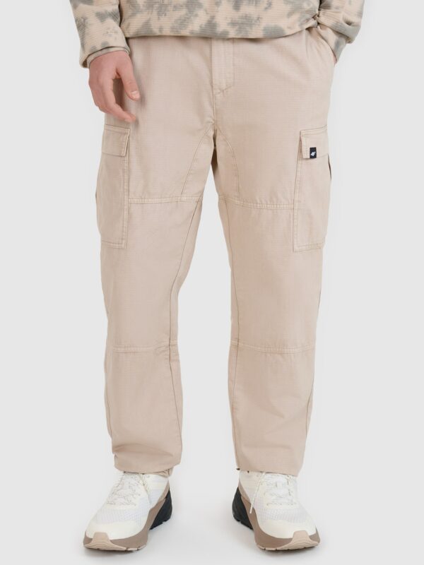 acc0a138de6f503dba8ea53d3a647486035aa295 4F Spodnie casual cargo męskie - beżowa