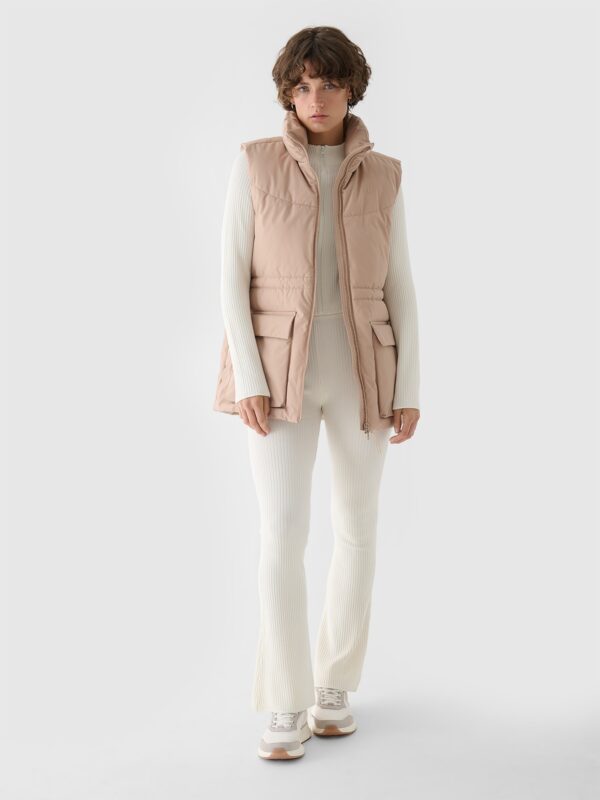 4F Bezrękawnik puchowy z wypełnieniem syntetycznym damski - beżowy