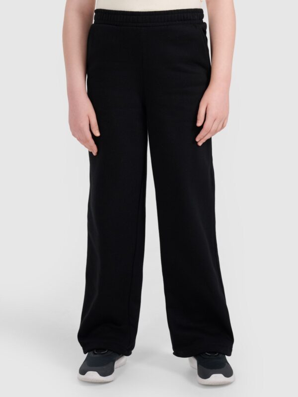 adaedf97fb4c9c6c9874c4caabe029e73b0a9817 4F Spodnie dresowe z szerokimi nogawkami dziewczęce - czarne 146 (10-11 lat)