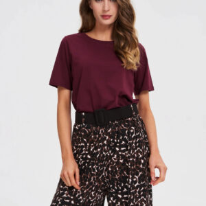 aeba9685208ac74d50e91844b19cc36f720095e0 Gładki t-shirt burgunowy