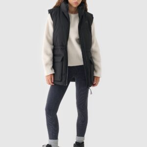 4F Bezrękawnik puchowy z wypełnieniem syntetycznym damski - czarny