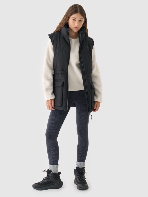 4F Bezrękawnik puchowy z wypełnieniem syntetycznym damski - czarny