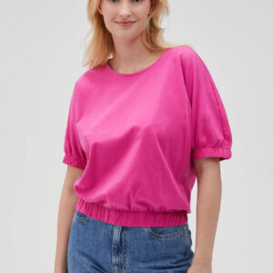 Bluzka z krótkimi rękawami fuksjowa