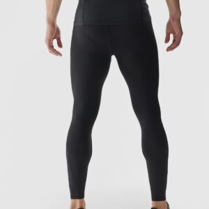4F Legginsy treningowe ze średnim stanem męskie - czarne