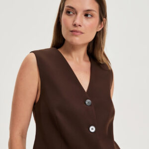 Elegancka kamizelka brązowa