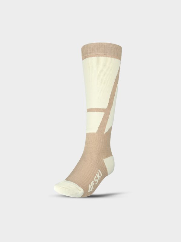 4F Skarpety narciarskie damskie - beżowe