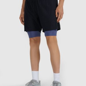 4F Spodenki 2w1 do biegania w terenie szybkoschnące męskie - czarne