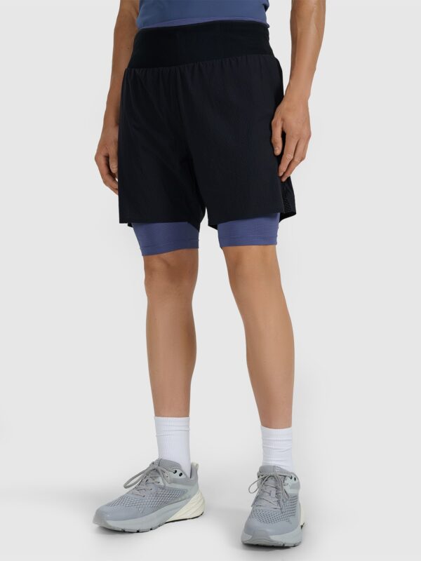 4F Spodenki 2w1 do biegania w terenie szybkoschnące męskie - czarne