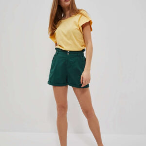 Szorty typu paperbag malachitowe