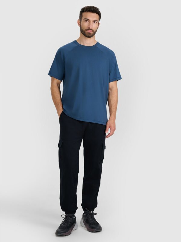 4F T-shirt oversize gładki męski - turkusowy