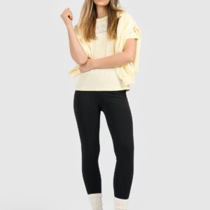 4F T-shirt regular z nadrukiem damski - żółty