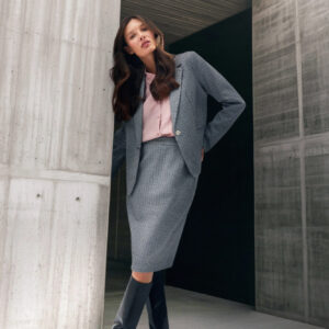 Elegancka ołówkowa spódnica szara