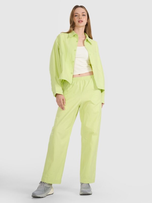 4F Koszula oversize z kołnierzykiem damska - żółta