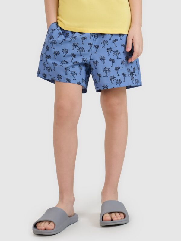 b2aca0ebf712919ecac6f9cbc93075779151f3aa 4F Spodenki plażowe boardshorty chłopięce - granatowe 146/152 (10-12 lat)