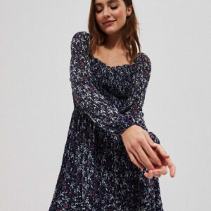 Wzorzysta sukienka granatowa
