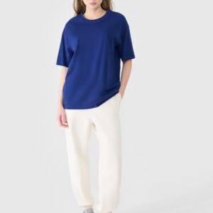 4F T-shirt oversize gładki damski - granatowy