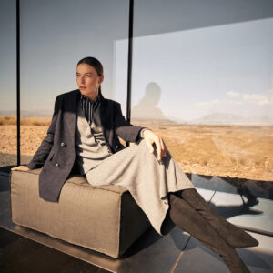 Spódnica dzianinowa midi szara