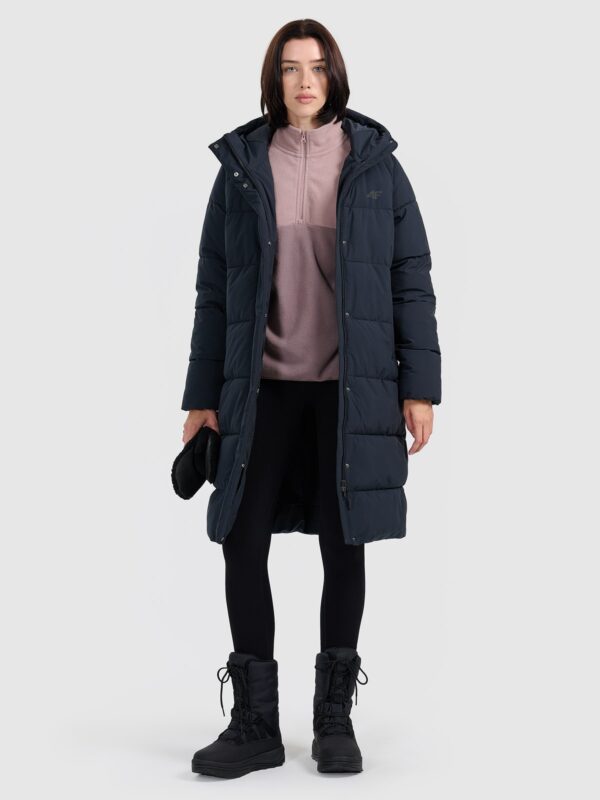 4F Płaszcz puchowy z wypełnieniem syntetycznym damski - czarny