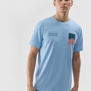 b362131897788a0990e32c7caf617d2a606e81c1 4F T-shirt z nadrukiem męski - niebieski