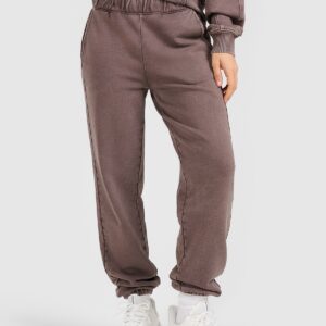 4F Spodnie dresowe joggery damskie - brązowe