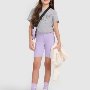 b37d27f19807847f3c74ae1f6b20595c2465840c 4F T-shirt oversize z nadrukiem dziewczęcy - szary 140 (9-10 lat)