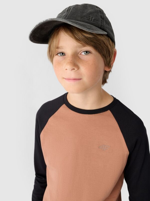 b4a6f767d378bc909c46ecb7ddd939c229005483 4F Longsleeve regular gładki chłopięcy - beżowy 122 (6-7 lat)