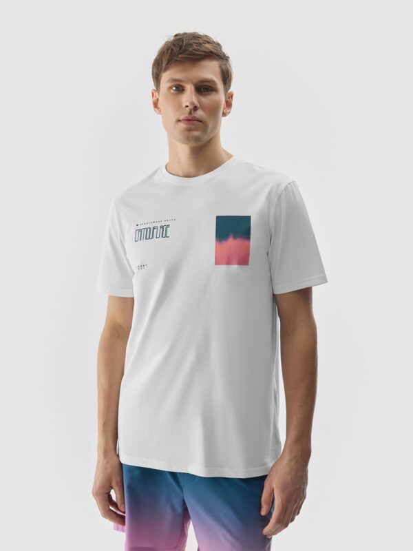 b4a70c3470541909687be34809a9ed7a4f8753b4 4F T-shirt z nadrukiem męski - biały