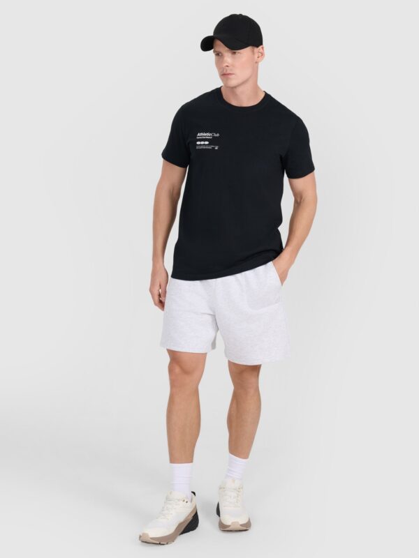 4F T-shirt regular z nadrukiem męski - czarny