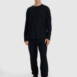 4F Longsleeve oversize gładki męski - czarny