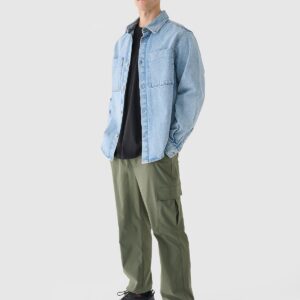 4F Longsleeve oversize z nadrukiem męski - czarny