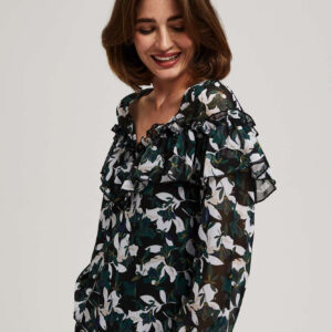 b5c4909496881310a72f00a9452fb21fa42b7233 Koszula z falbanami i kwiecistym wzore