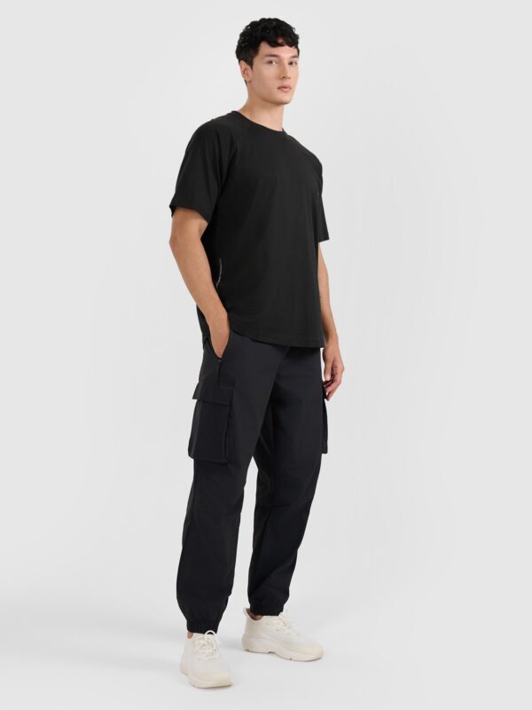 4F T-shirt oversize gładki męski - czarny