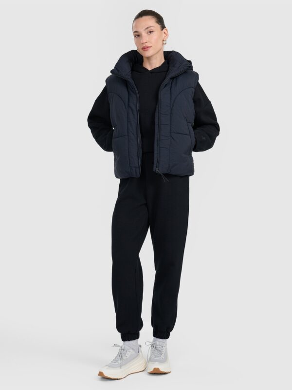 4F Bezrękawnik puchowy z wypełnieniem syntetycznym damski - czarne