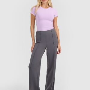 b6572564714bd7dc6b7fbc6dbd5eea5c673a9a76 4F T-shirt slim gładki damski - fioletowy