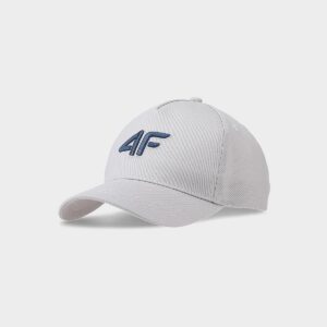 4F Czapka z daszkiem strapback dziecięca - biała