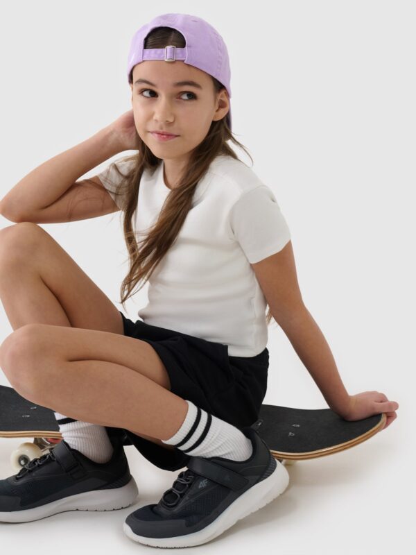 4F Spodenki dresowe dziewczęce - czarne 122 (6-7 lat)