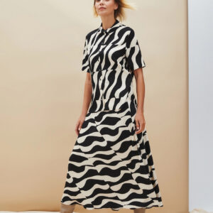 Wiskozowa spódnica z wzorem czarna