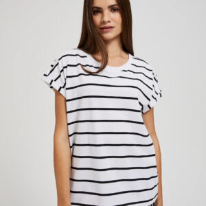 Bluzka w cienkie czarne paski biała