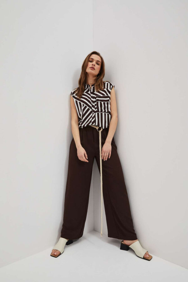 Spodnie z szerokimi nogawkami ciemnobrązowe