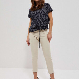 Gładkie spodnie 7/8 beżowe