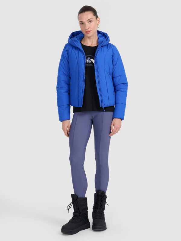 4F T-shirt regular z nadrukiem damski - czarny