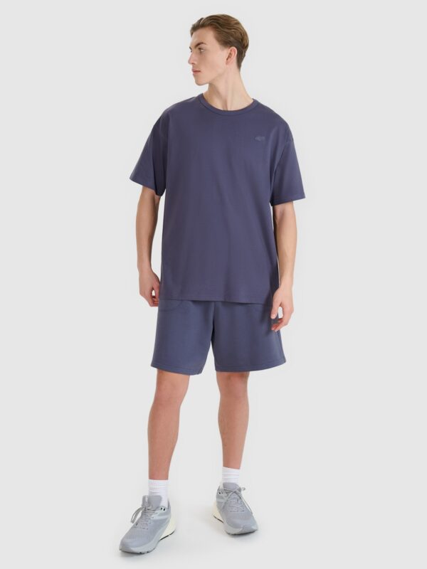 4F T-shirt oversize gładki uniseks - szary