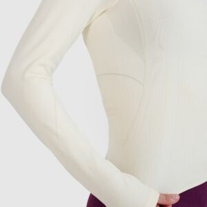 4F Longsleeve do jogi i pilatesu z wycięciem na plecach damski - biały