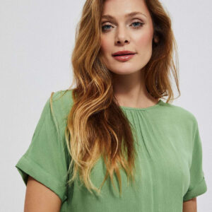 Bluzka koszulowa z wiskozy malahitowa