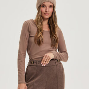 Bawełniana bluzka jasnobrązowa