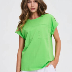 T-shirt z kieszonką zielony